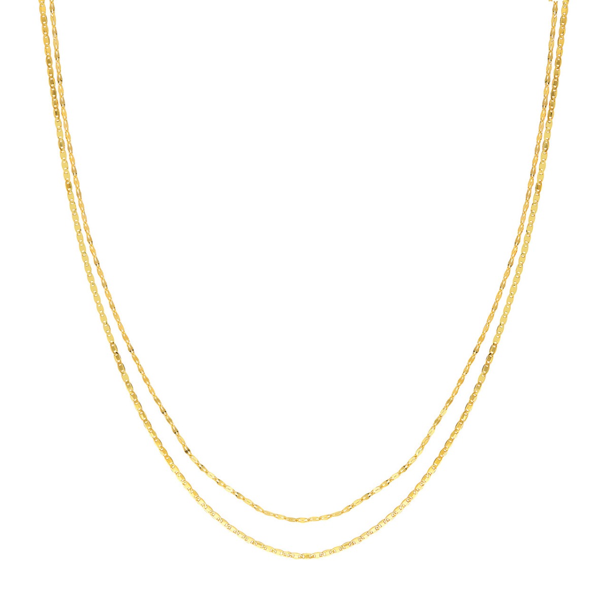 Valentino and Hammered Forzentina Layered Gold Chain