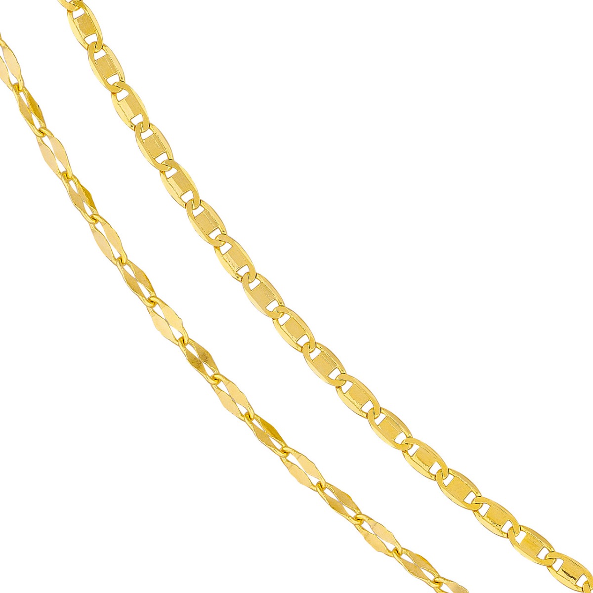 Valentino and Hammered Forzentina Layered Gold Chain