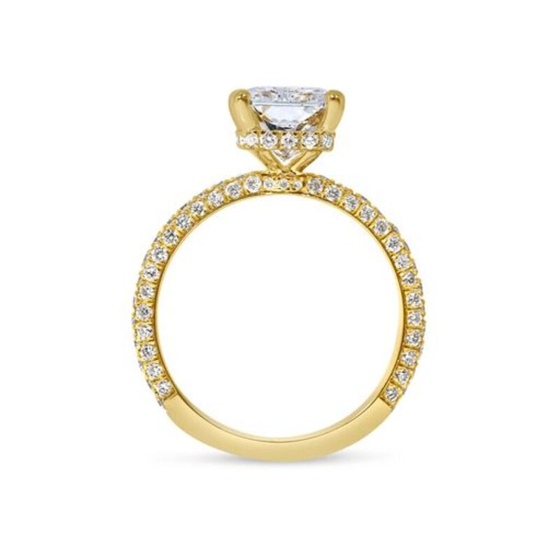 Radiant Cut Hidden Halo Diamond Engagement Ring