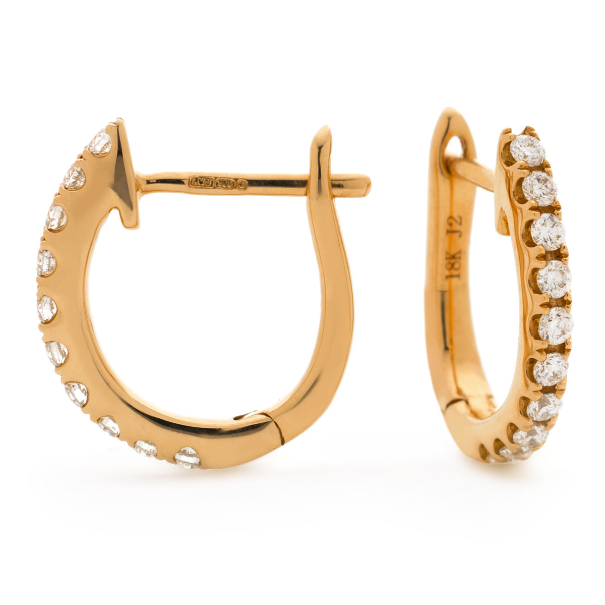 Round Shape Claw Set Hoops Diamond Earrings