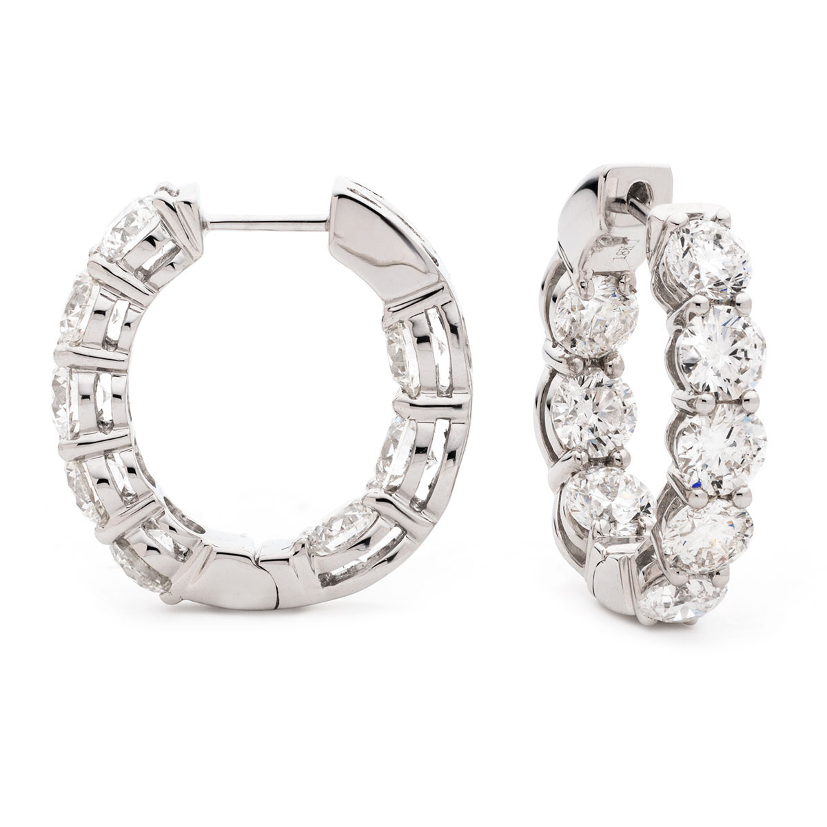 Claw Set Diamond Hoop Earrings