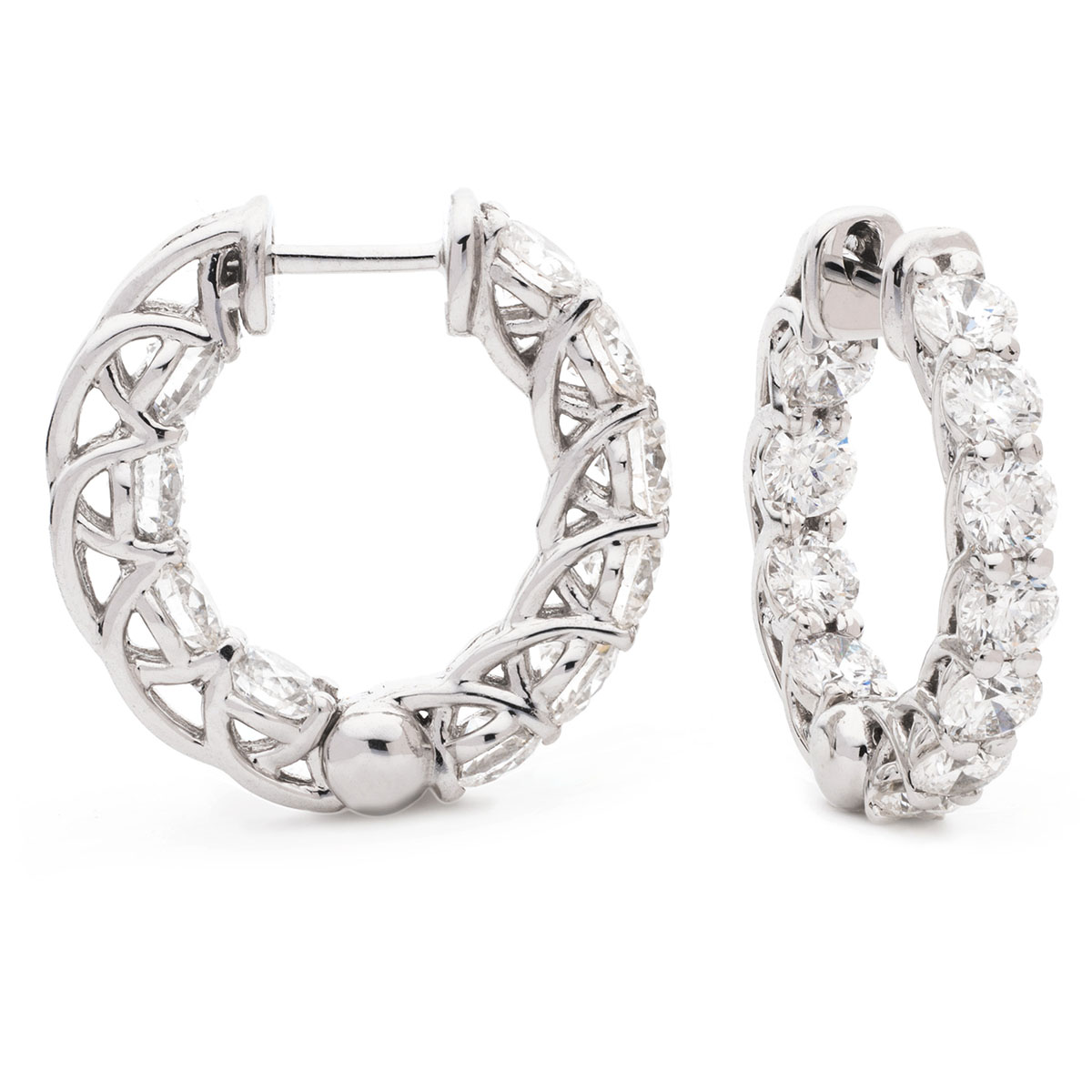 Claw Set Hoops Diamond Earrings