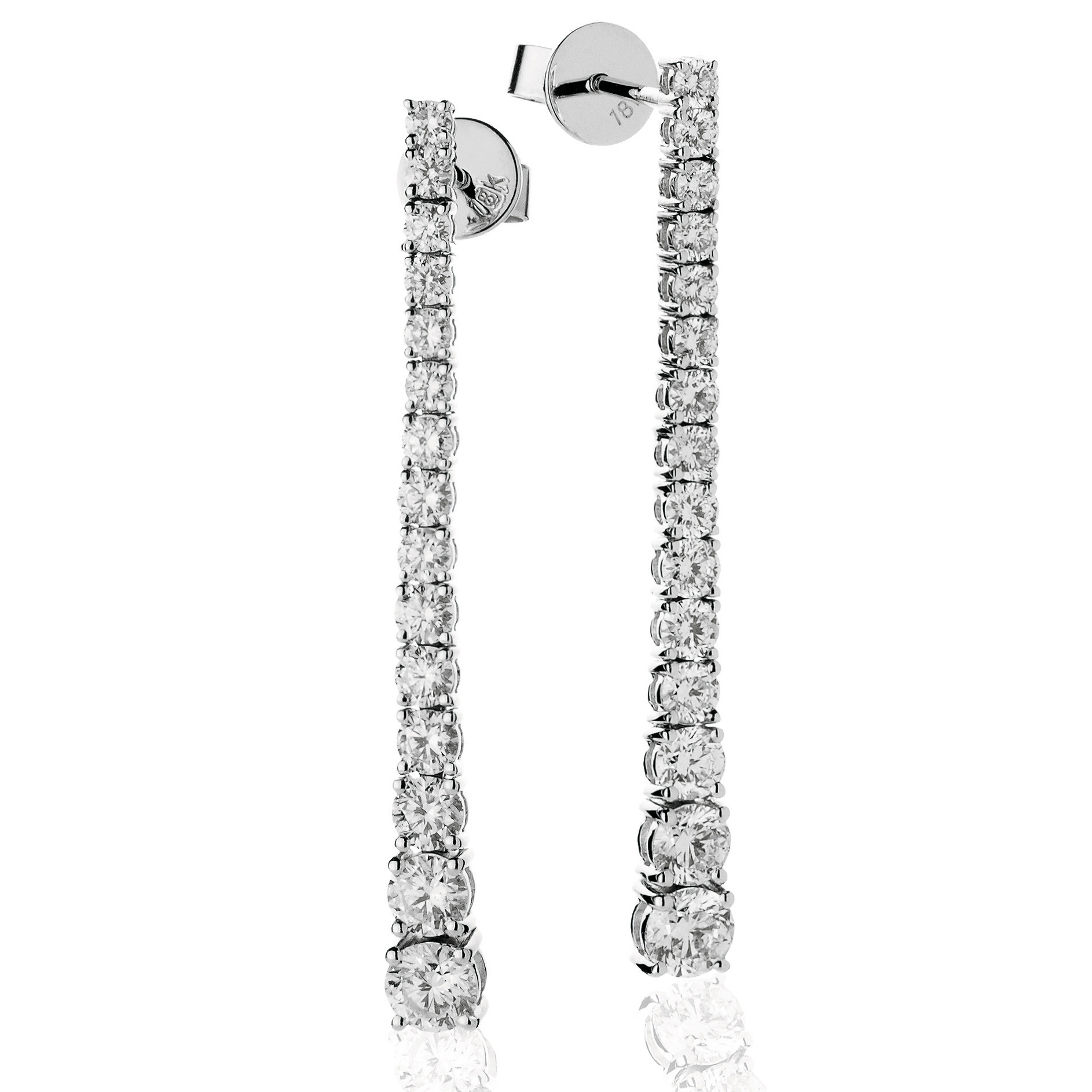 Graduating Diamond Drop Earrings