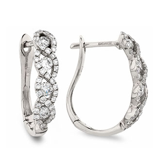 Wave Set Hoops Diamond Earrings