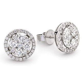 Open Halo Pave Diamond Earring Studs