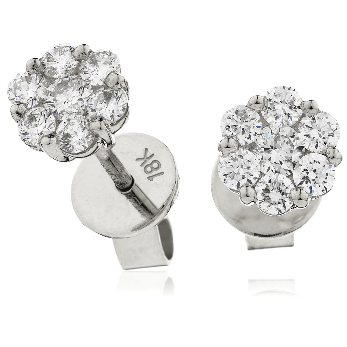 Medium Pave Set Diamond Earring Studs