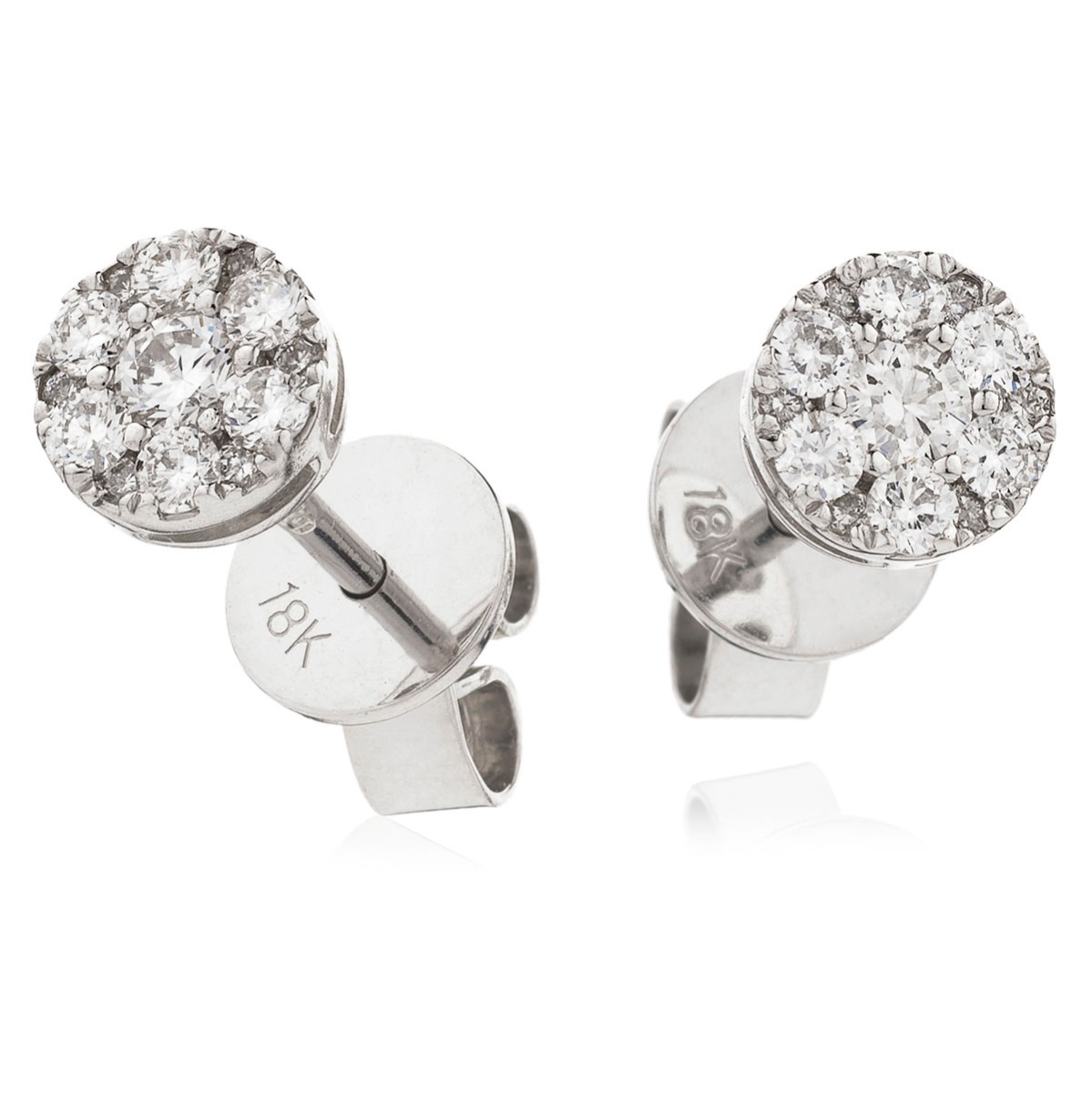 Small Pave Set Diamond Earring Studs