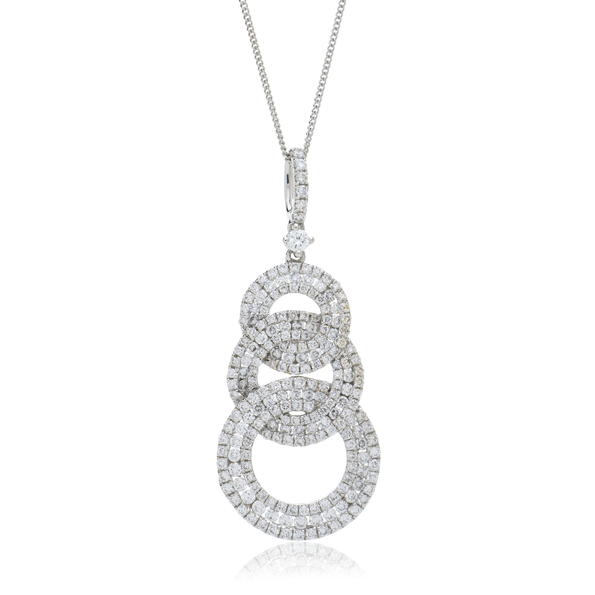 Triple Circle Drop Diamond Pendant