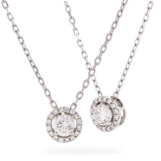 Round Diamond Single Halo Pendant