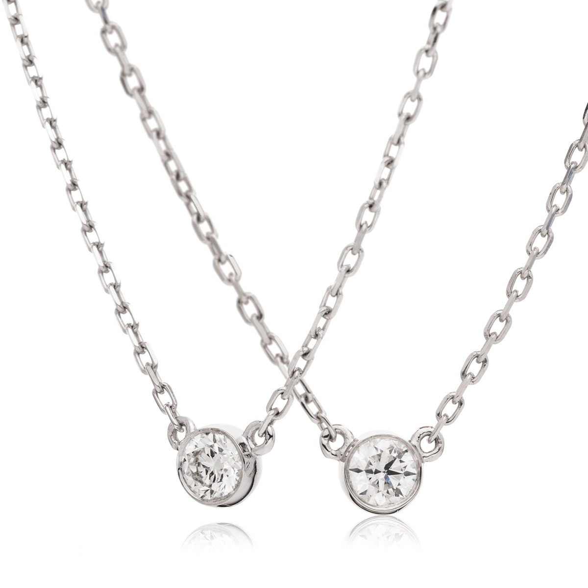 Fixed Rubover Set Diamond Necklace