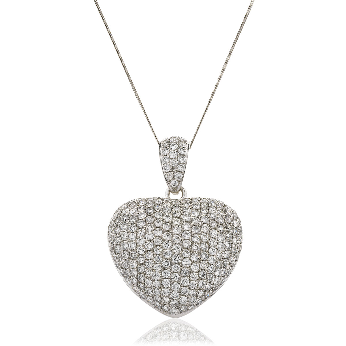 3.00ct Classic Round Diamond Heart Pendant