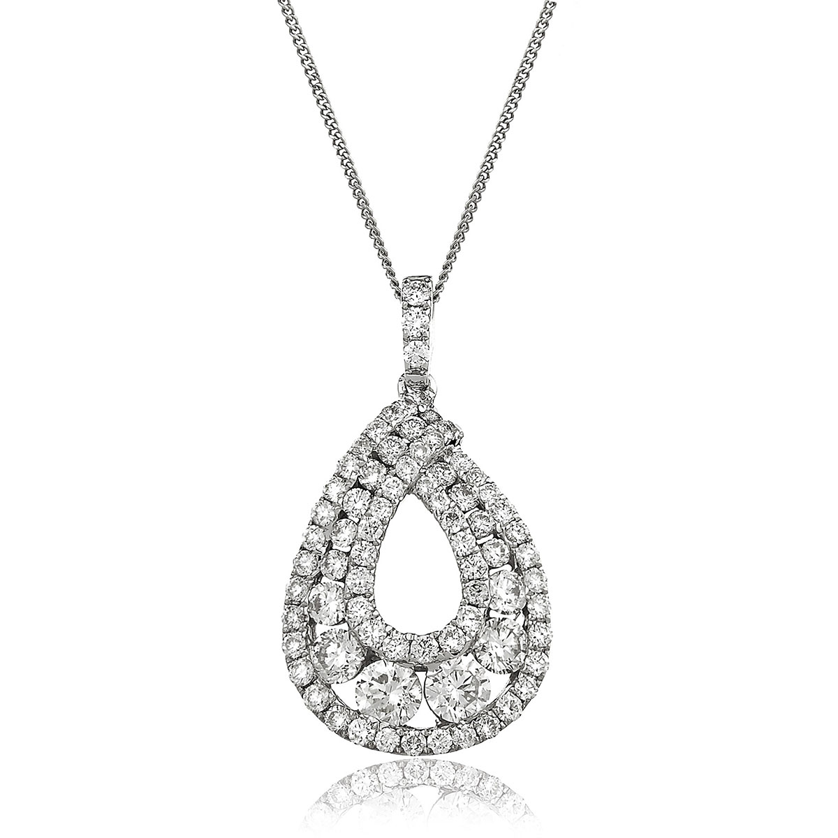 Pear Shape Round Pave Diamond Pendant