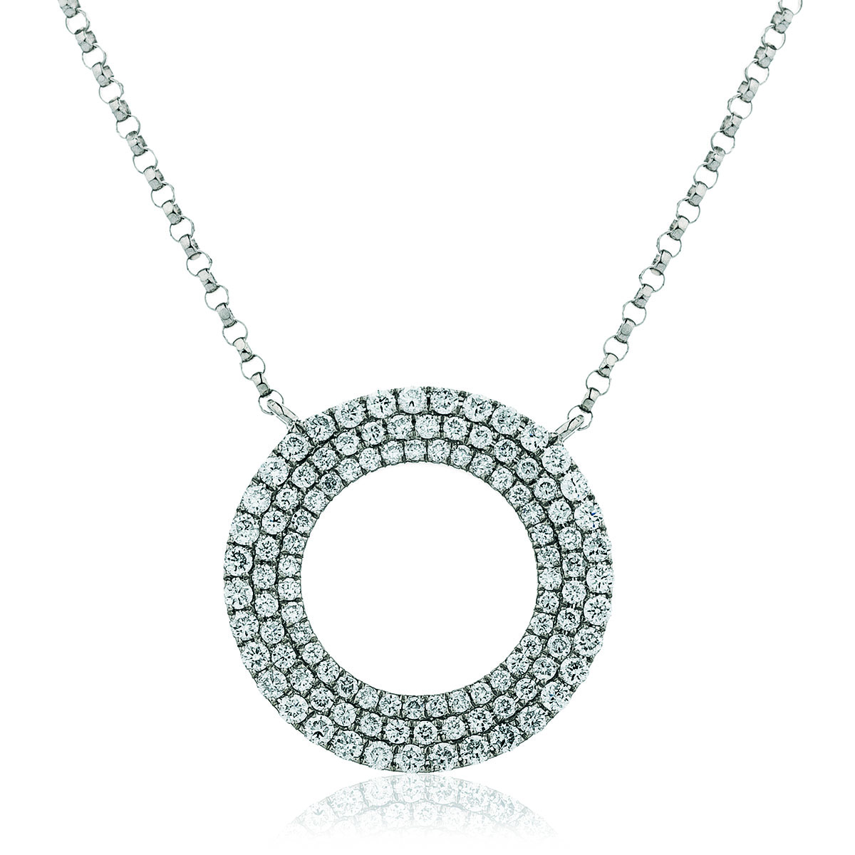 Triple Halo Diamond Necklace