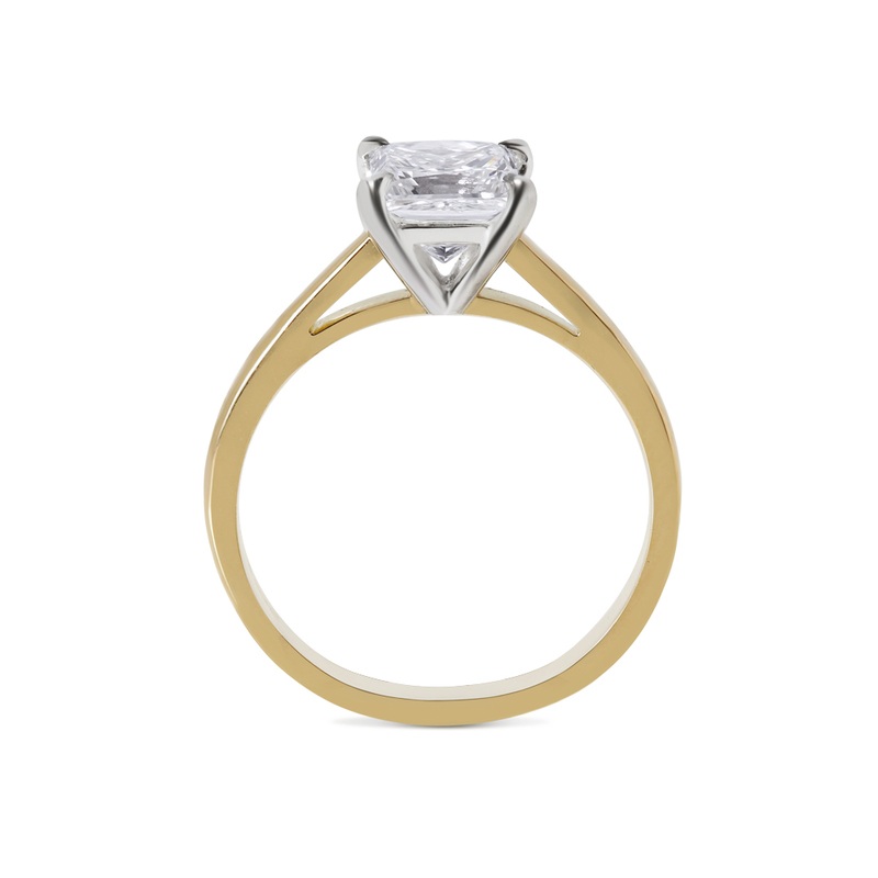 Yellow Gold Princess Cut Solitaire Engagement Ring