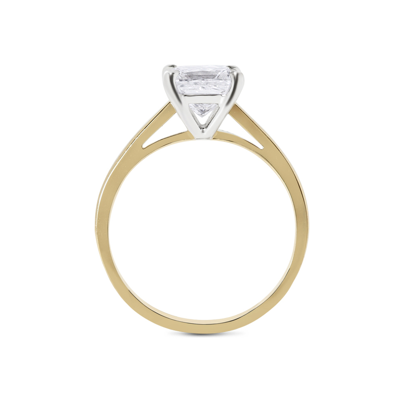 Yellow Gold Princess Cut Solitaire Engagement Ring