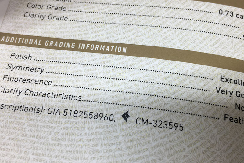 CanadaMark laser inscription number on the additional grading information section on your GIA grading report