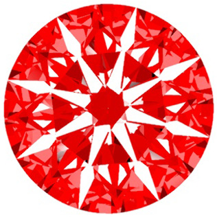 Hearts and Arrows Round Diamond Top View.