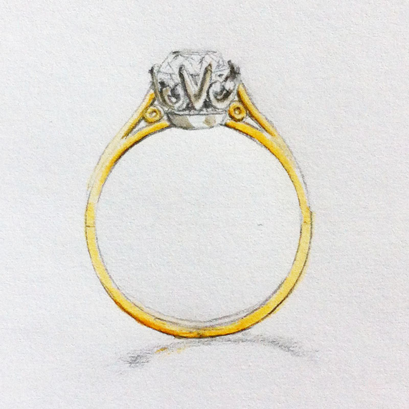 Two Metals Diamond Ring