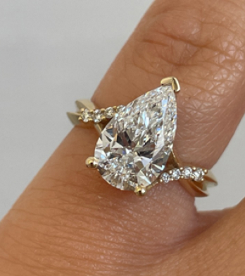 Braided Setting Pear Diamond Engagement Ring