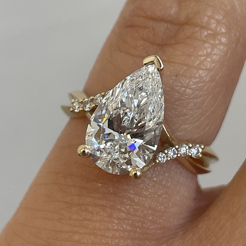 Braided Setting Pear Diamond Engagement Ring